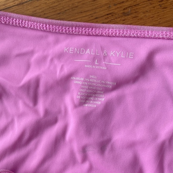 NWT KENDALL & KYLIE Pink Tie-dyed Barbados Lurex Triangle Bikini Top - Picture 8 of 15